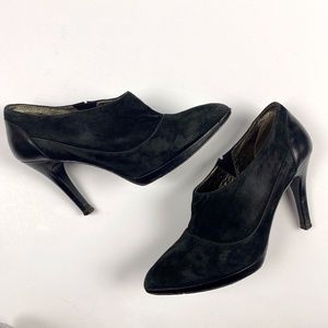DaniBlack Ankle black suede Boots slip-on booties stiletto Heels size 6.5 shoes